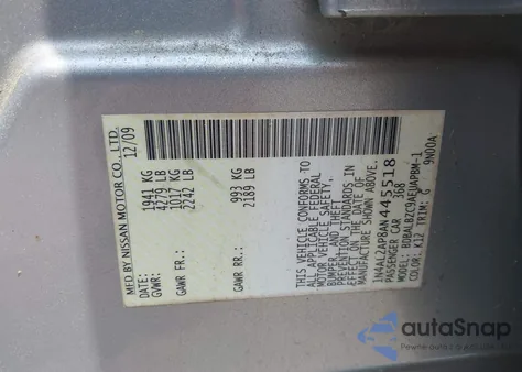 2010 Nissan Altima 2.5 S from USA, damaged, VIN 1N4AL2AP8AN445518